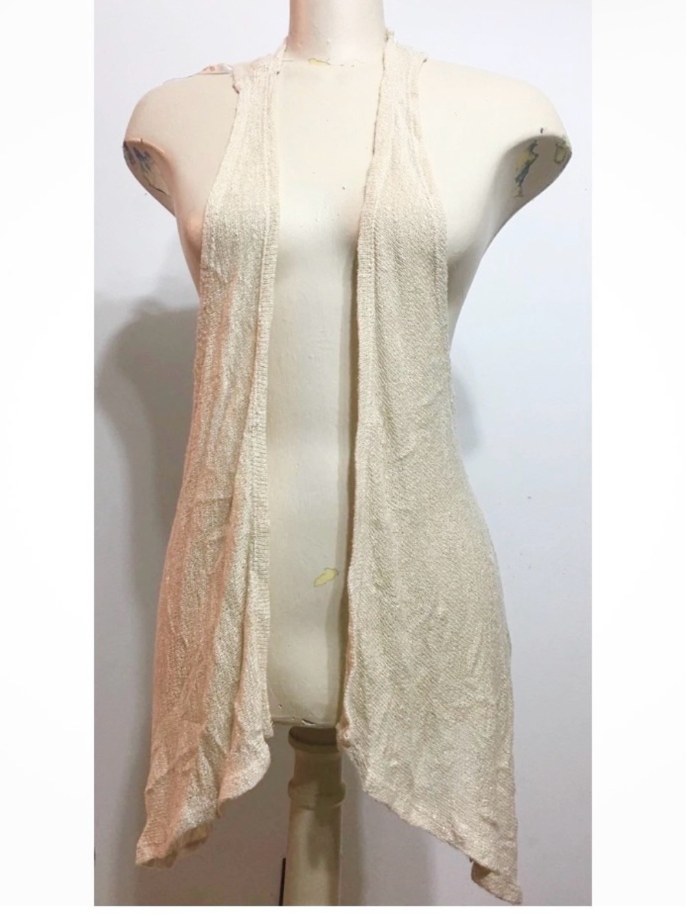 Say What? Cardigan a light weight Sweater Vest for layering XS luminous fabric